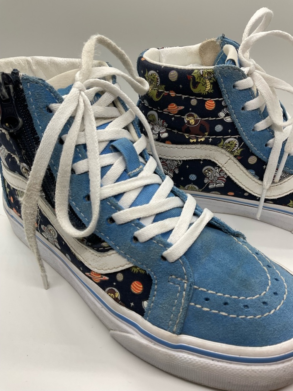 🦊 Vans Kids Glow Cosmic Zoo Sk8-Hi Reissue Side Zip Shoes Youth Kids Size 1.5